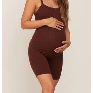 Ribbed Maternity Romper